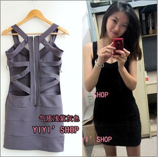 Free Shipping Summer 2013 New Fashion Womens Party Annual Celebrity prom evening bandage V-neck dress evening wear dresses
