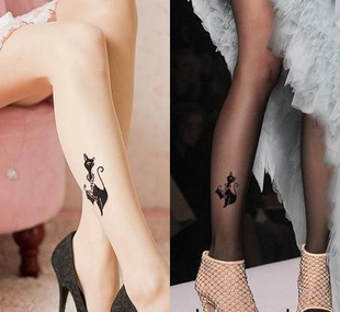 Free   shipping Summer ankle fake tattoo stockings of ultra-thin transparent panty-hose backing socks tattoos silk stockings