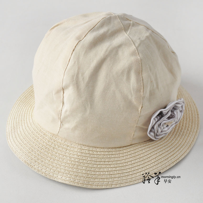 Free shipping Summer gentlewomen flower linen sunbonnet women's hat bucket hat