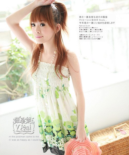 FREE SHIPPING summer hot sell Princess Dress Bohemian Floral Chiffon Dress Color: Blue Green Red Hot sell Wholesale