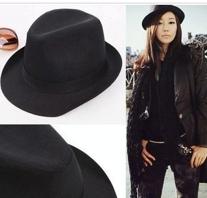 Free shipping summer jazz cap unisex hat the short brimmed black hat of England wholesale price
