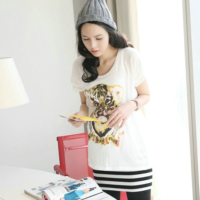 Free Shipping Summer maternity clothing little tiger short-sleeve maternity t-shirt summer maternity top