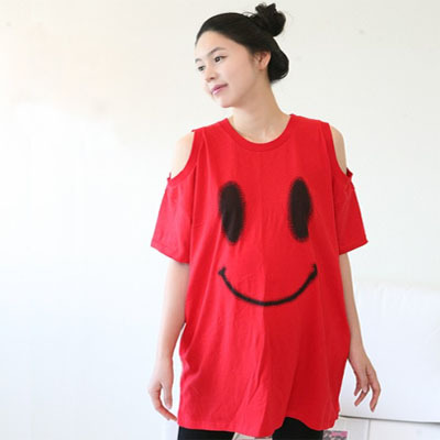 Free Shipping Summer maternity clothing summer maternity smiley t-shirt dress maternity t-shirt maternity top 3b