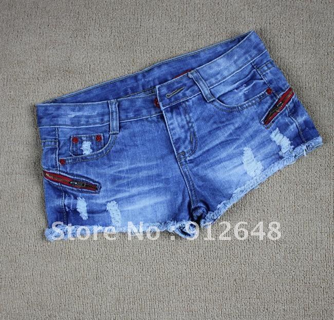 free  shipping    Summer shorts big yards jeans cultivate one's morality carry buttock hot pants