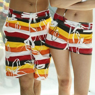 Free Shipping Summer shorts lovers beach pants beach pants stripe lovers design