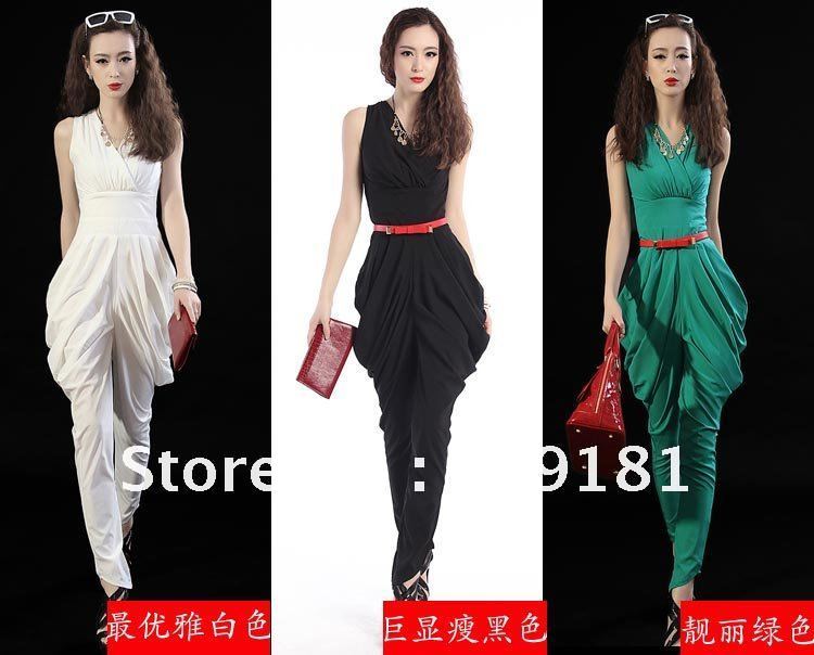 Free shipping summer  sleeveless  pants coveralls / women temperament Harlan vest piece pants