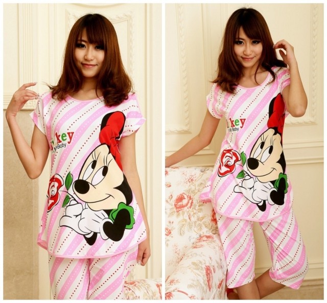 FREE SHIPPING Summer women's cartoon sleepwear