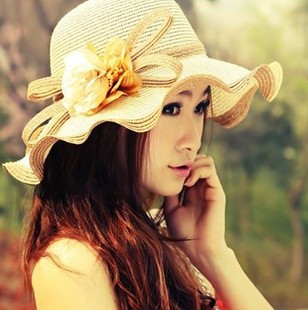 Free shipping sun hat UV protection hat female summer fashion straw hat beach hat travel Min. Order is 10 USD( Mix Order)!