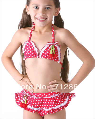 Free Shipping super fashion strawberry girls swimsuits girl bikini two pieces size 2T-6X