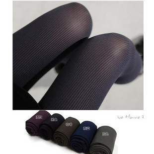 Free Shipping Super Slim Vertical Stripe Velvet Pantyhose Socks Multicolor