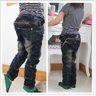 free shipping  Supply of children's clothing trade Boypants A019 / 2 zipper - style Korean youngster jeans