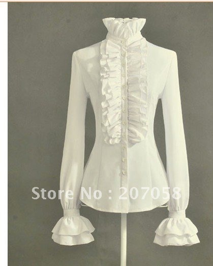 Free shipping Sweet Long sleeve women blouses 2012,vintage princess speaker sleeve shirt