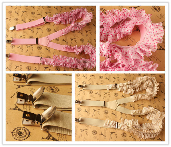 Free Shipping Sweet sonkiss maternity suspenders young girl suspenders pink vintage strong clip