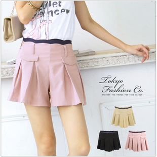 Free Shipping Sweet Style Elegant 2013 New In All Match Women's Shorts Fashion Casual Solid ColorFlouncing Female Shorts