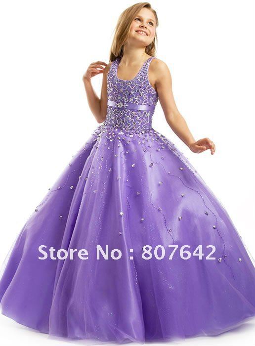 Free shipping sweetheart Beaded Flower Girl Dress  girls' gown Custom-size/color wholesale/retail Sky997 OEM is possible