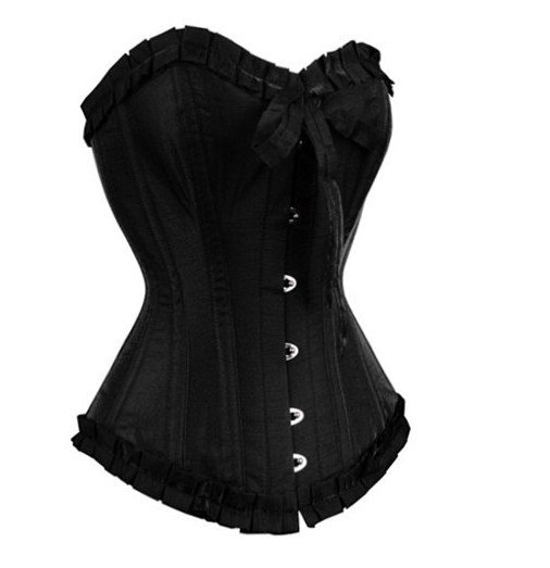 Free shipping!! Taffeta Overbust Corset Black Sexy Lingerie wholesale retail 8179