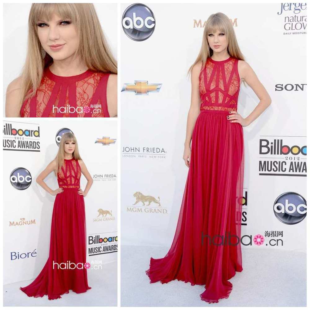 Free shipping Taylor Swift Custome Celebrity Dresses A-line Full-Length Off the shoulder Sleeveless Chiffon Lace
