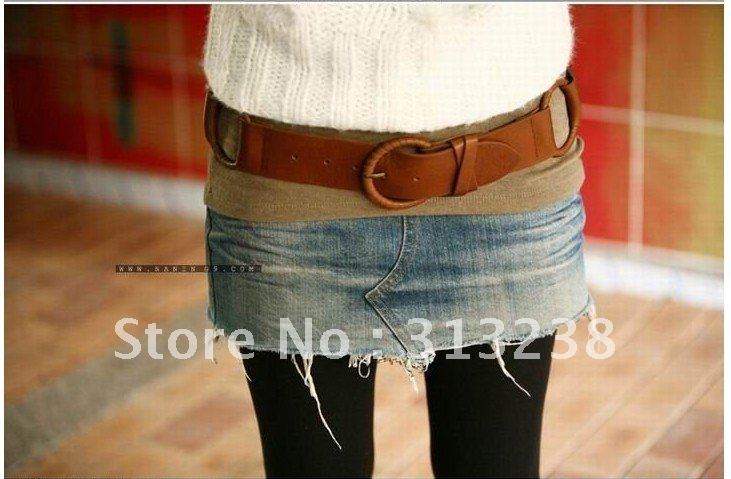 Free Shipping Temperament Star of double loop characteristic leather  belt / strap belt  waistband \ ornaments / accessories