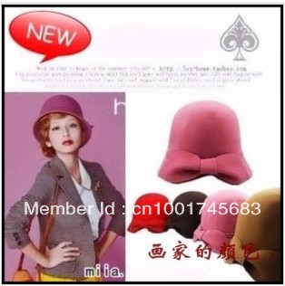 free shipping the British Wind wool hat corner bow cap bowler short canopies wool cap boomers winter cap