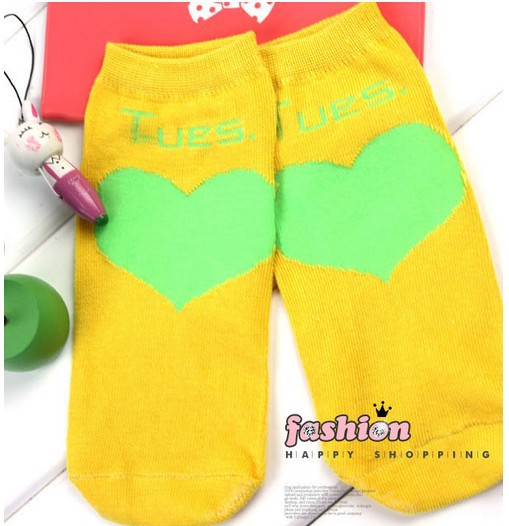 free shipping The love week socks high quality solid color   / Ms. socks (7 pairs / bag)