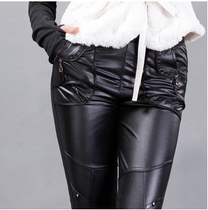 Free shipping,The low waist Matt PU tight leather pants women Slim casual pants pencil pants