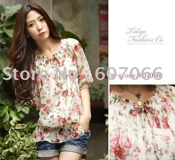 Free Shipping The new Department of Blossoming of Maximo Oliveros Chiffon shirt waist tie the best choice for a beautiful lady