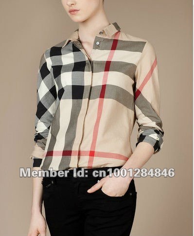 Free shipping The new  striped long-sleeved shirt lapel. The woman need #15