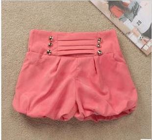 FREE SHIPPING!The new Summer edition of Women's Korean sweet button elastic  shorts female 5-color