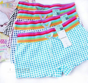 Free shipping! The rainbow edges multicolored broadside plaid Ms. boxer underwear