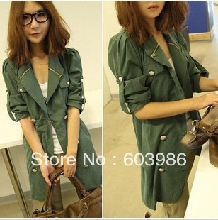 Free shipping the spring and autumn period and the han new women's double breasted coat lapel cultivate one's morality