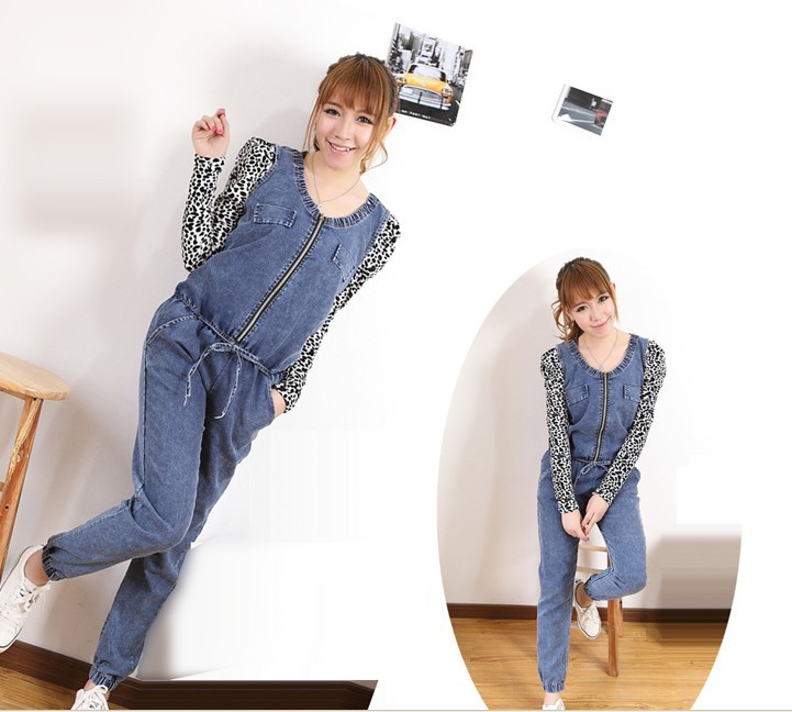 Free shipping, the spring and autumn period and the new multi-function han2 ban3 lady's cowboy overalls