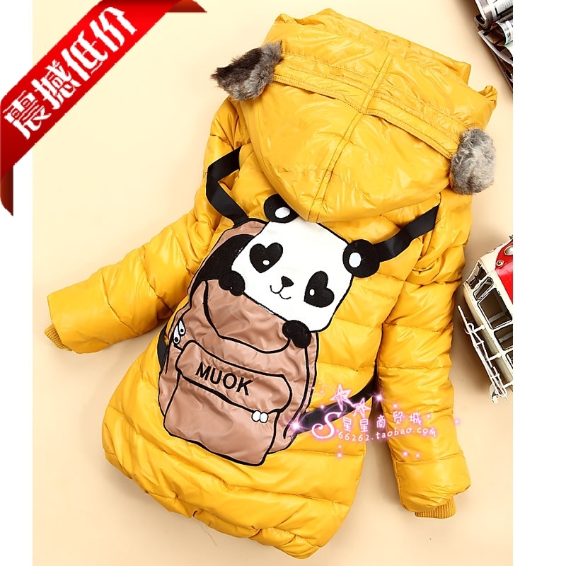 free shipping ! The sun snowman children down jacket girl mid-length style down jacket
