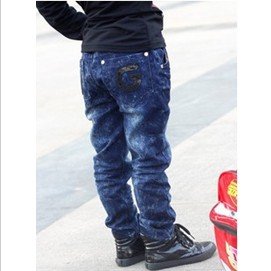 free shipping, The supply  fall 's children's clothing uppercase letters pattern,Children's jeans