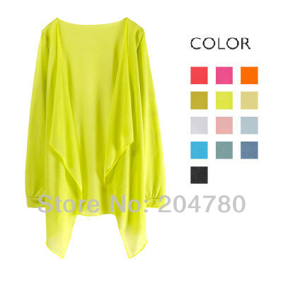 Free Shipping!The Sweaters Slim Spring 2013 New Women Female Solid Cardigan Summer Loose Thin Bottoming Shirt Coat 80003