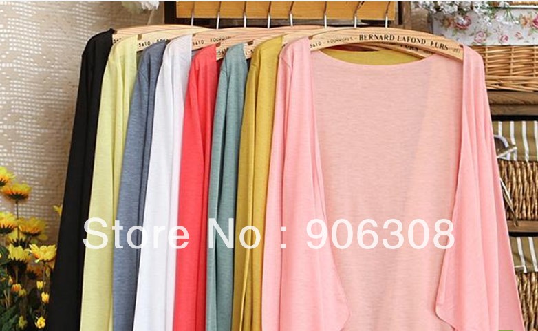 Free Shipping!The Sweaters Slim Spring 2013 New Women Female Solid Cardigan Summer Loose Thin Bottoming Shirt Coat For Retail