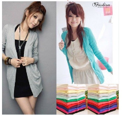 Free Shipping The sweaters Slim spring new Korean women female Solid cardigan summer loose thin bottoming shirt coat 15 colors