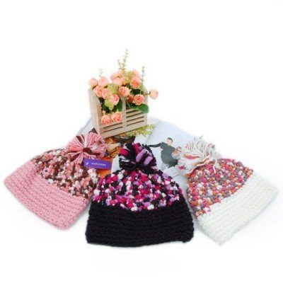 free shipping thicker wool polychrome knitted hat