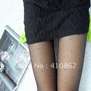 Free shipping,Thin section, small dot, black, even the floating, ultra-thin, bag core silk, jacquard, tights