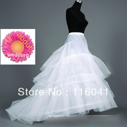 Free Shipping three circle bone have train dress tail petticoat wedding dress petticoat dress slip 001
