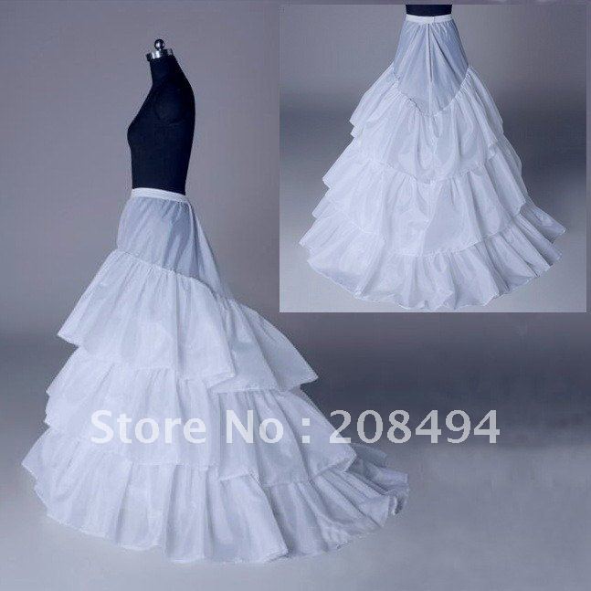 free shipping,Three steel three-tier lotus leaf plus lace trailing Petticoats Wedding Petticoat / Bridal Petticoat /Crinoline