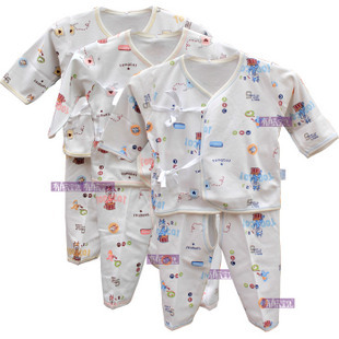 free shipping TONGTAI 12 1809 male girls clothing baby 100% cotton kimono set newborn underwear set baby clothes