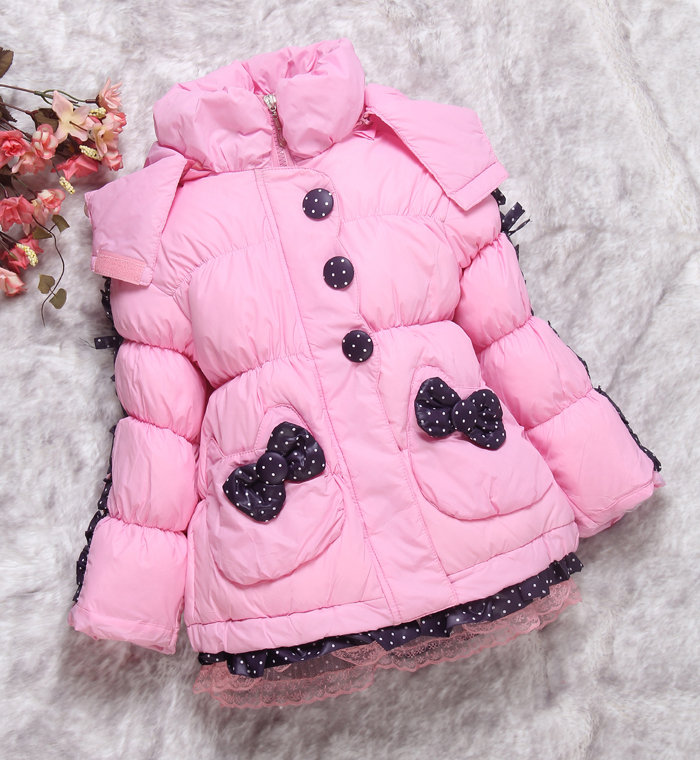free shipping top quality Children's clothing ,baby down coat , girls lace lap down jacket,3 colors,winter warm coat