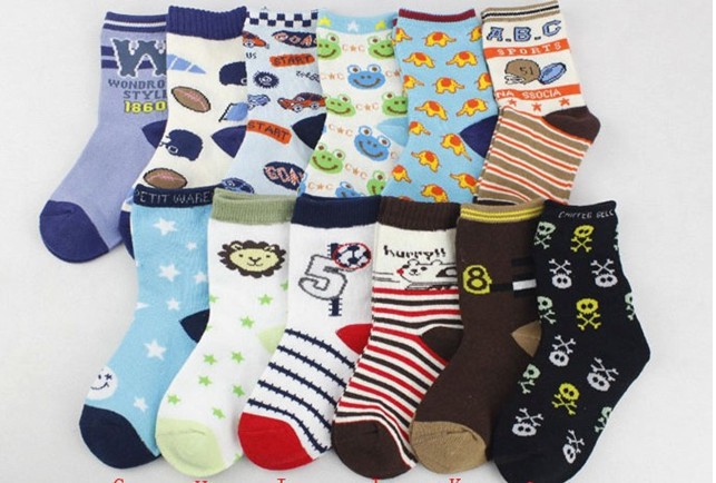 [Free Shipping] Top Quality! cotton children socks , baby socks , boy footwear , multicolor mixed 12pairs/lot