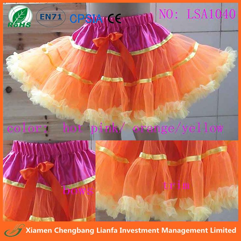 Free shipping Top Quality,Fast Delivery,6PCS 3 Layers Chiffon Pettiskirt Tutu skirts #LSA1040 SIZE&COLOR can be CHOOSEN