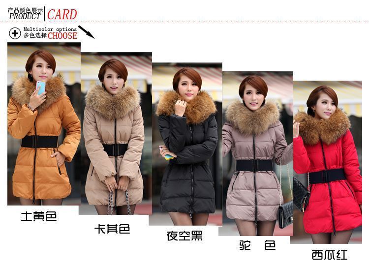 Free shipping/ top quality / hot heat sells in! / Luxury Daimo collar slim thickening of the long down jacket coat/