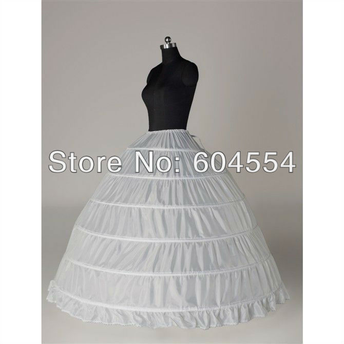 Free Shipping Top Quality In Stock White Bridal Accessories Six Hoops Plus Size A-Line Wedding Dress Petticoat crinolines