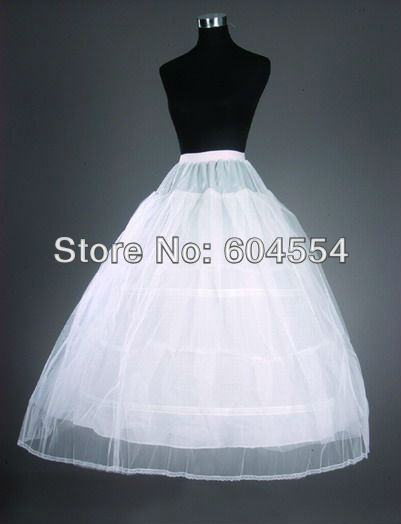 Free Shipping Top Quality In Stock White Bridal Accessories Wedding Gown Three hoops Two layer net A-Line Petticoat/crinoline