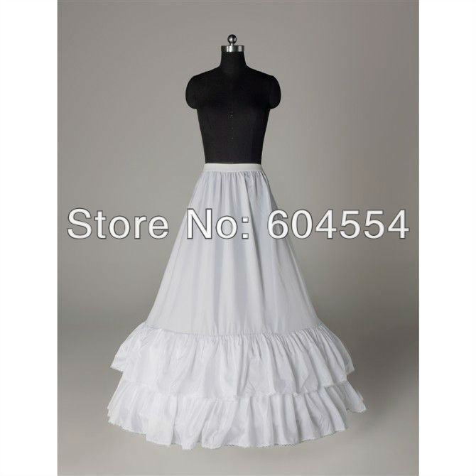 Free Shipping Top Quality In Stock White Bridal Accessories Wedding Gown Two Hoops A-Line Petticoat/crinoline