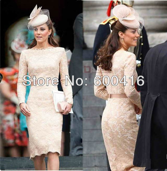 Free Shipping Top Quality Kate style, Elegant  Long Sleeve Lace Dress    1224KT01