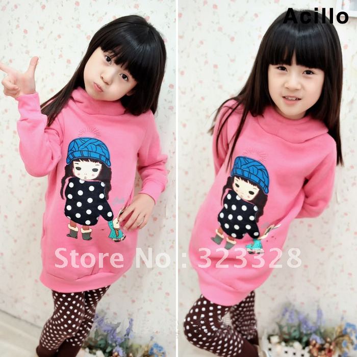 Free shipping ,top quality ,new year for girls hoodies sweatshirts children cotton thicken hoodies sweatshirts 4pieces/lot